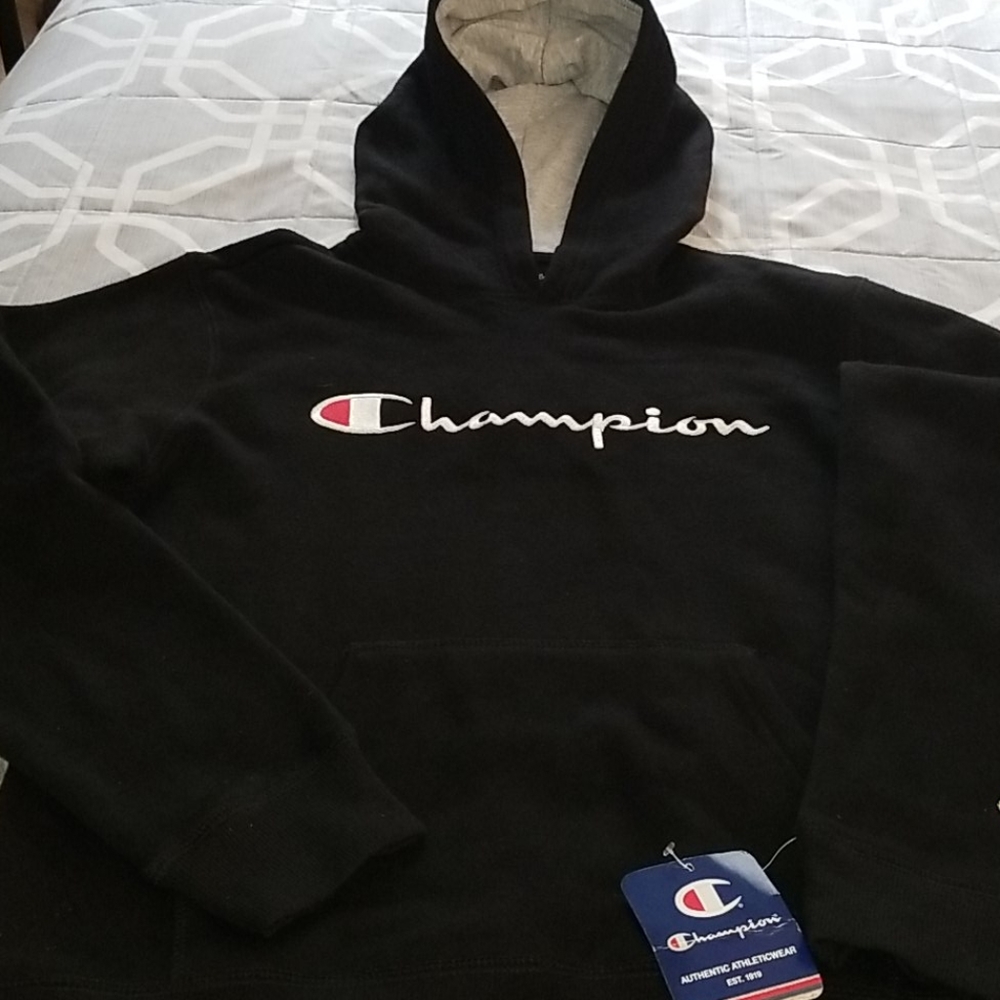 Champion Hoodie, Black, Size L for Boys